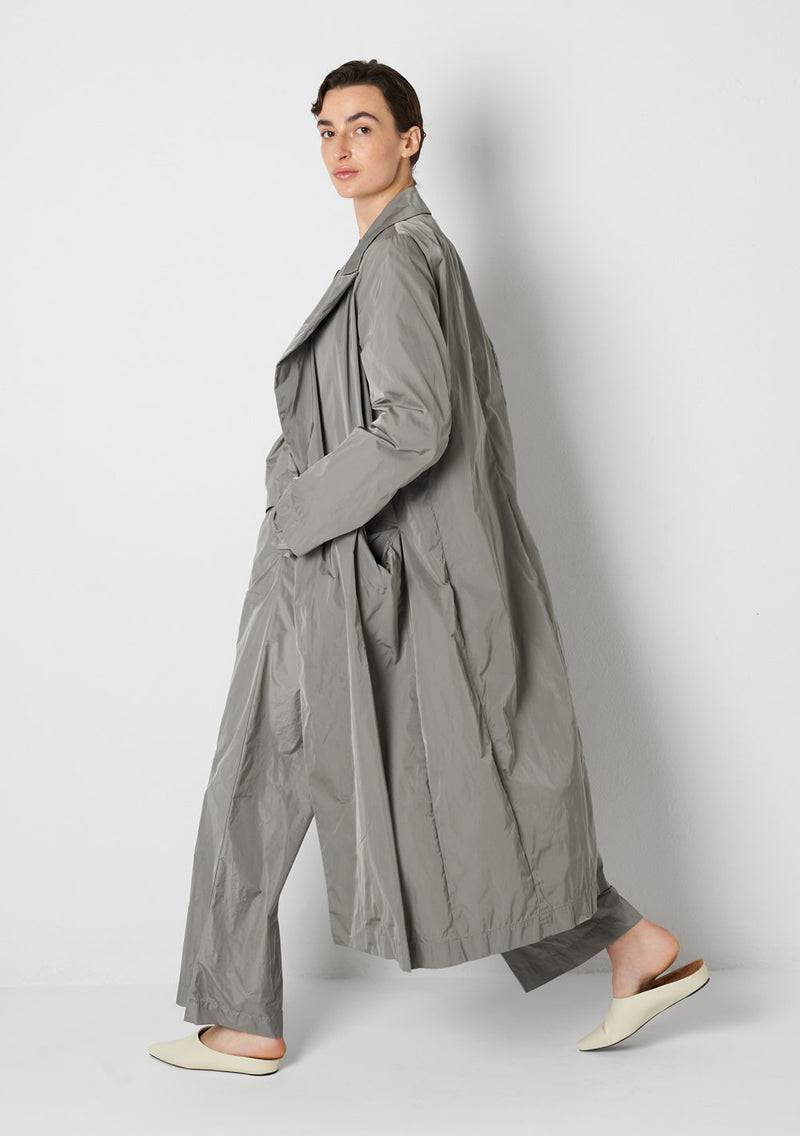 Katharina Hovman Long Coat heavy Taffeta, cement Blitzangebot