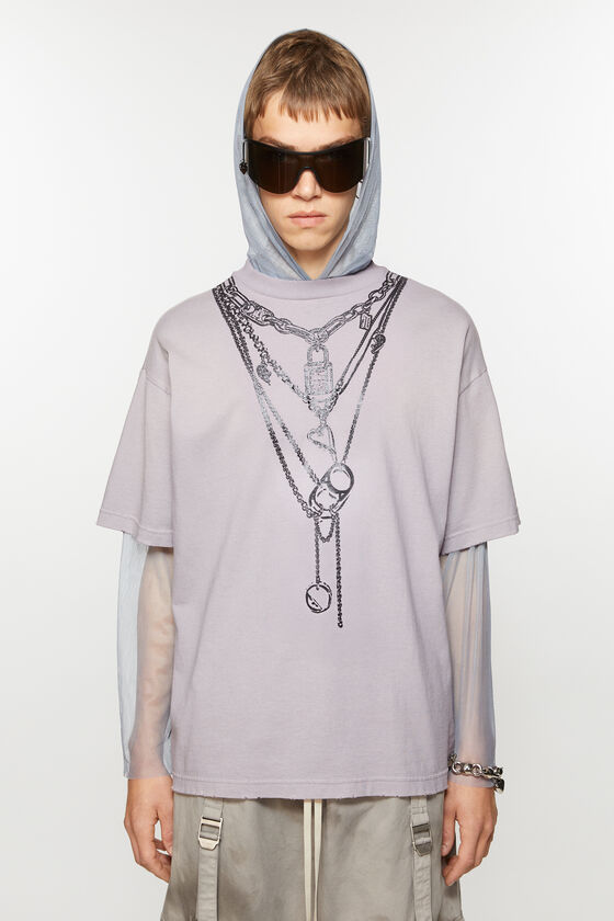 Acne Studios T-Shirt aus mehrlagigem Netzstoff Online Outlet