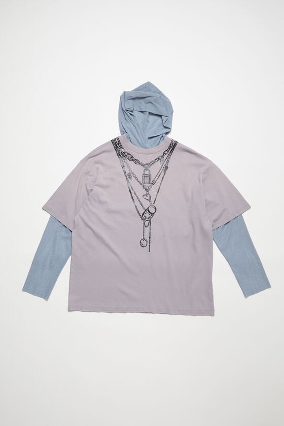 Acne Studios T-Shirt aus mehrlagigem Netzstoff Online Outlet