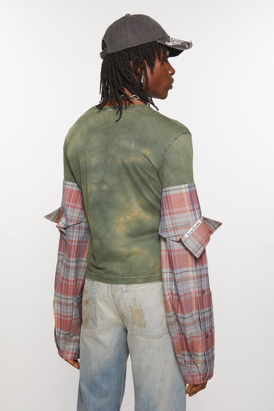 Acne Studios T-Shirt mit Flanellärmeln Räumungsverkauf