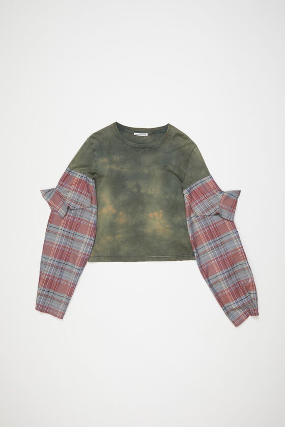 Acne Studios T-Shirt mit Flanellärmeln Räumungsverkauf