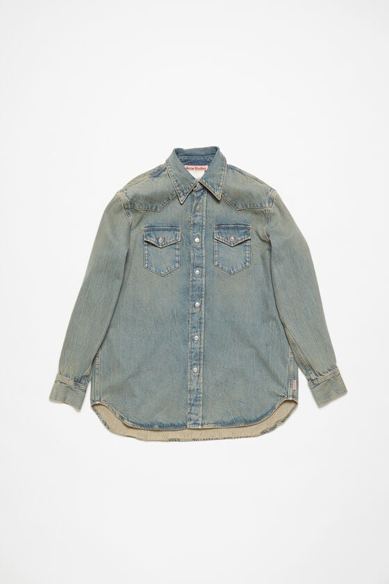 Acne Studios Jeanshemd in lockerer Passform Schlussverkauf
