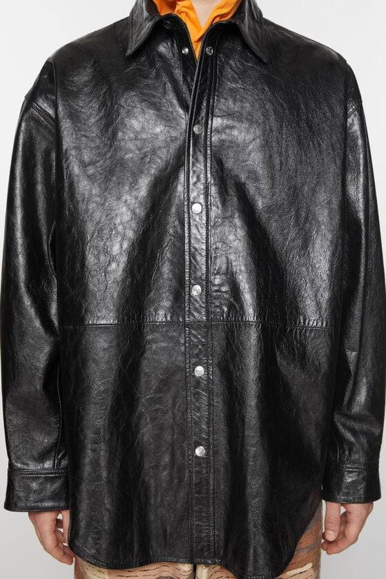 Acne Studios Hemdjacke aus Leder Günstiger Verkauf