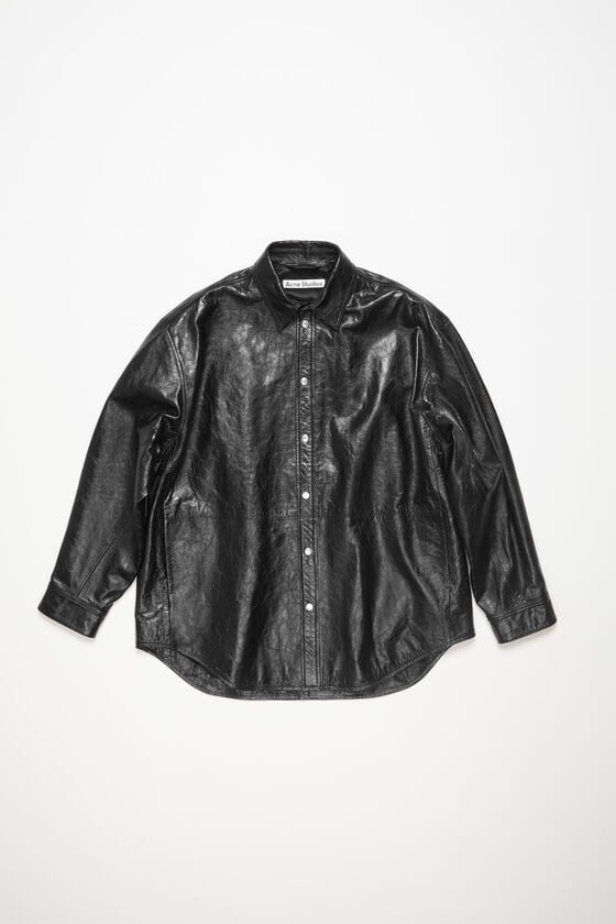 Acne Studios Hemdjacke aus Leder Günstiger Verkauf