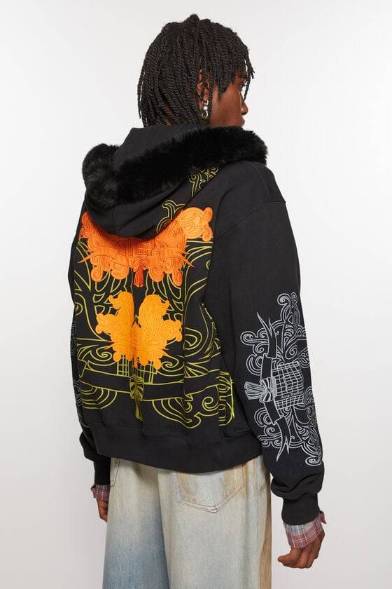 Acne Studios Bedruckter Kapuzenpullover mit Reißverschluss Black Friday