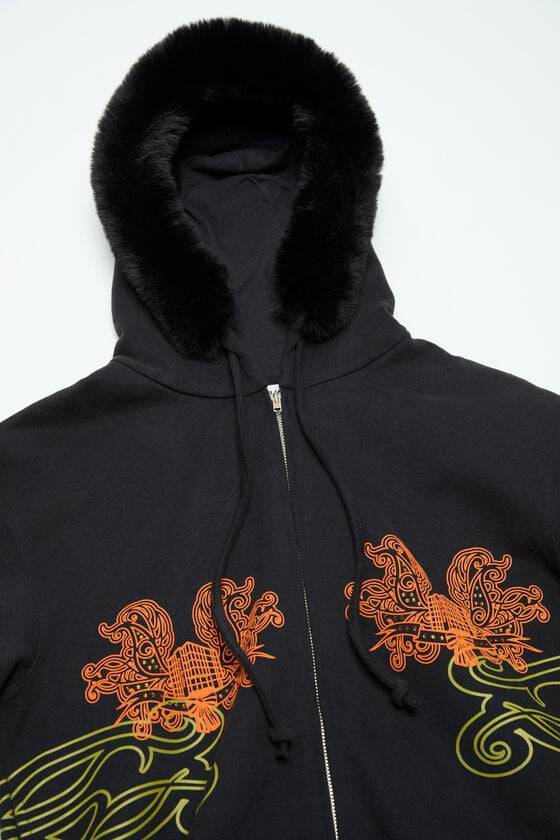 Acne Studios Bedruckter Kapuzenpullover mit Reißverschluss Black Friday