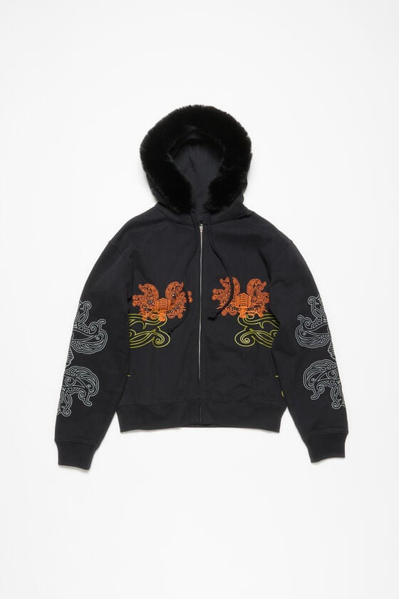 Acne Studios Bedruckter Kapuzenpullover mit Reißverschluss Black Friday