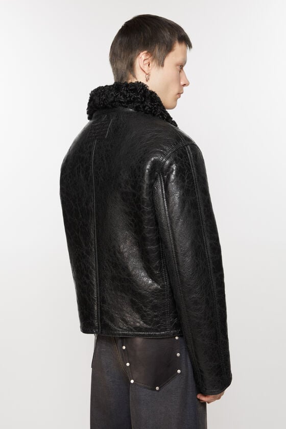 Acne Studios Lederjacke mit Shearling Online Shopping