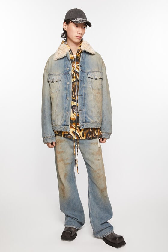 Acne Studios Jacke mit Jeanspelzbesatz - Oversize-Passform Weihnachtsangebot