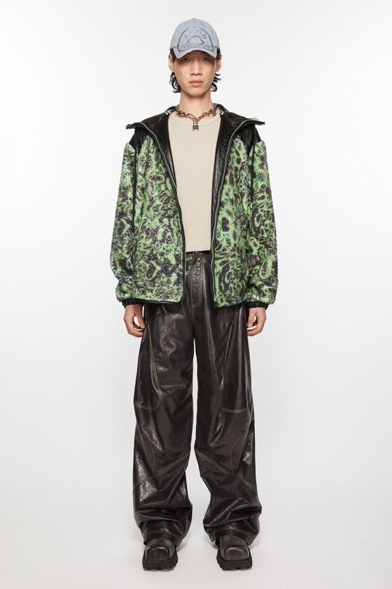 Acne Studios Bedruckte Fleece-Kapuzenjacke Online Outlet