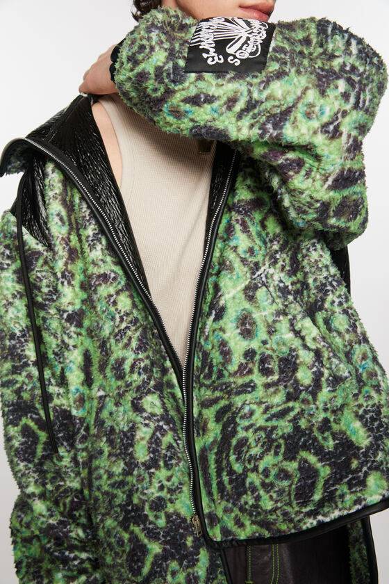 Acne Studios Bedruckte Fleece-Kapuzenjacke Online Outlet