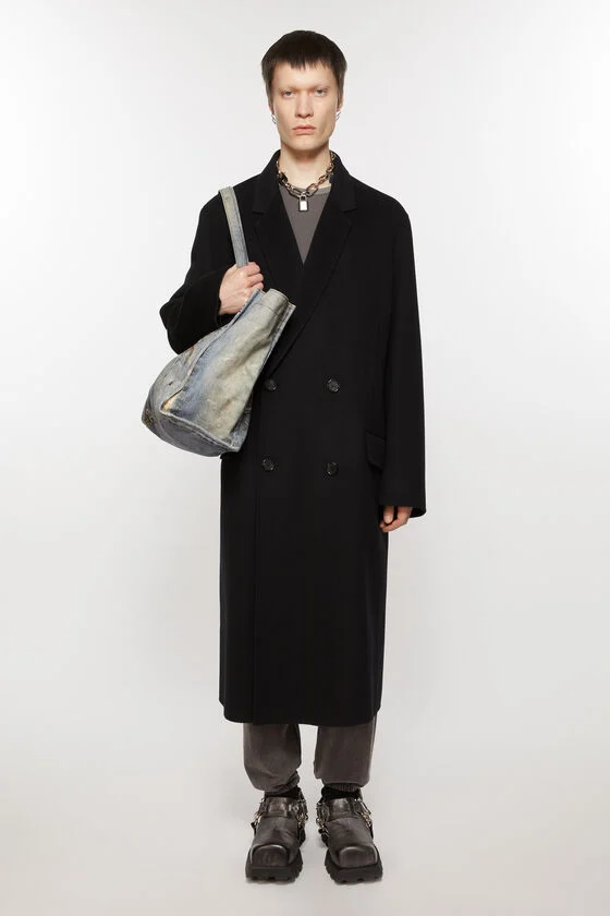 Acne Studios Zweireihiger Wollmantel Große Rabatte