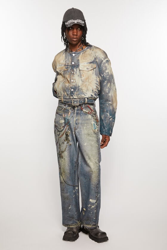 Acne Studios Gecroppte Denimjacke Saisonale Angebote