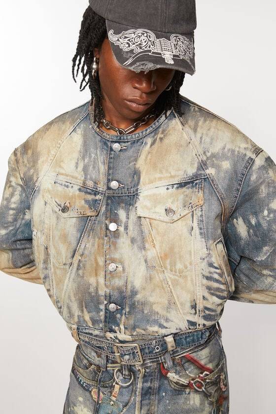 Acne Studios Gecroppte Denimjacke Saisonale Angebote