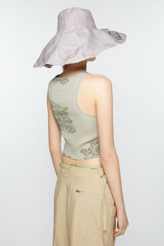 Acne Studios Tanktop aus Spitze mit Print Großer Ausverkauf
