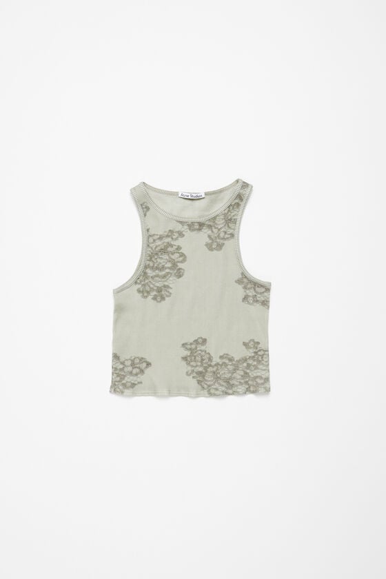 Acne Studios Tanktop aus Spitze mit Print Großer Ausverkauf