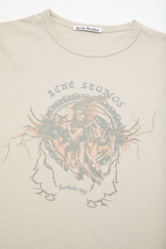 Acne Studios Bedrucktes T-Shirt – Körperbetonte Passform Online Shopping