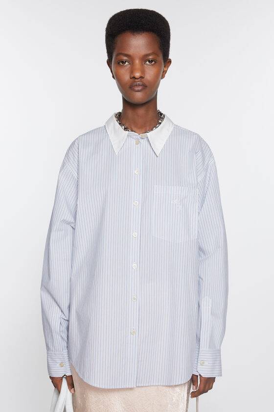 Acne Studios Gestreiftes Hemd mit Knopfleiste Tiefpreis