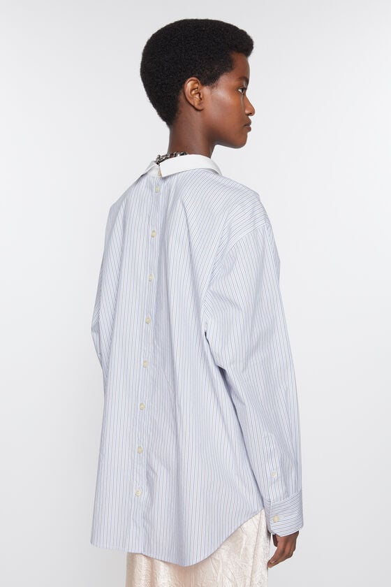 Acne Studios Gestreiftes Hemd mit Knopfleiste Tiefpreis