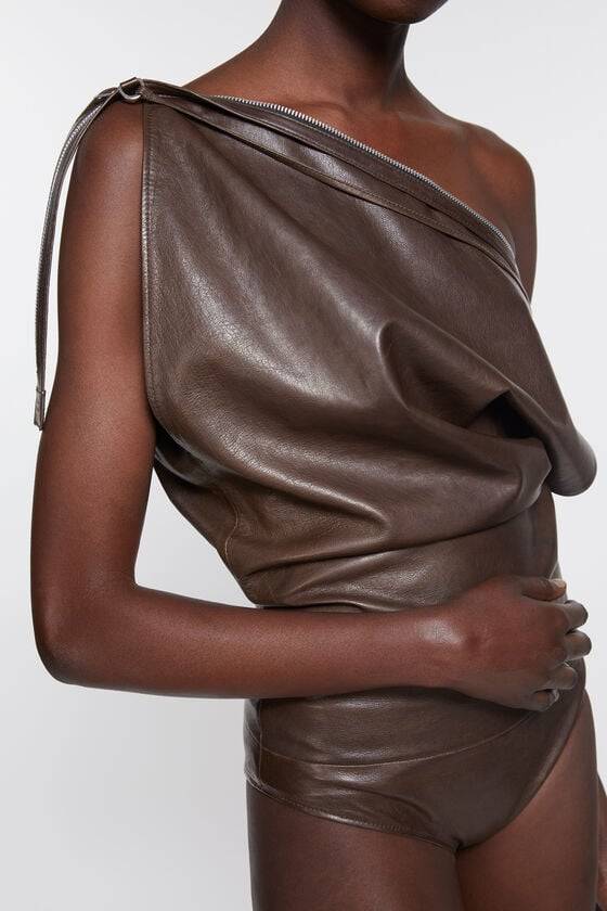 Acne Studios Bodysuit aus Leder Laufsteg-Show Bis zu 65% Rabatt