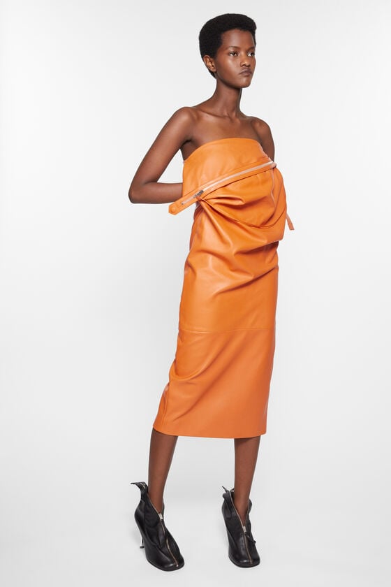 Acne Studios Leather zipper tape dress Laufsteg-Show Zeitlich begrenztes Angebot