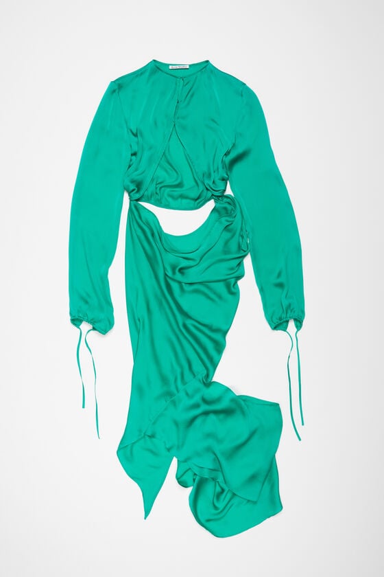 Acne Studios Kleid aus Seide mit Cut-out Laufsteg-Show Sonderangebote