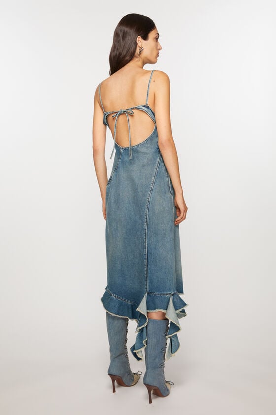Acne Studios Jeanskleid mit Rüschen Begrenzte Freigabe
