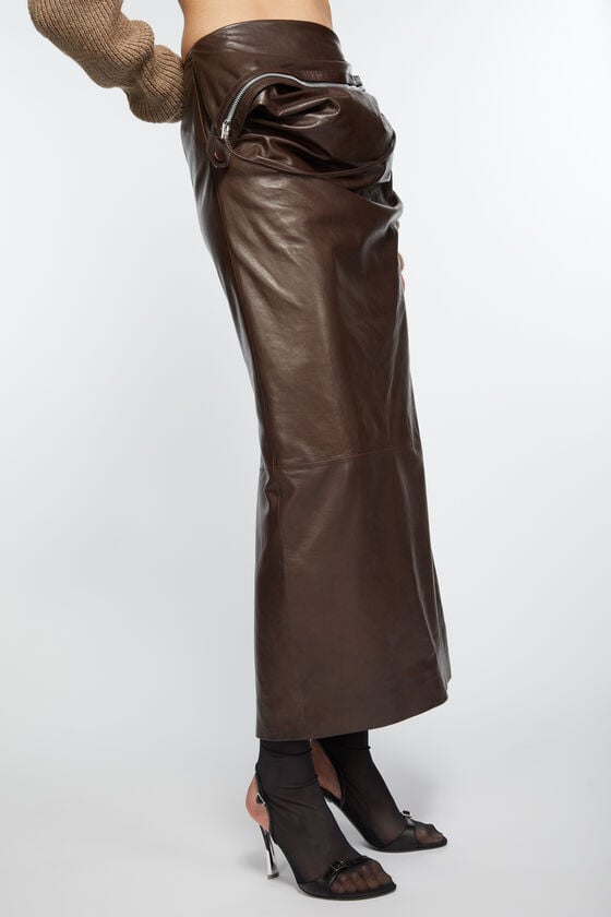 Acne Studios Leather zipper tape skirt Laufsteg-Show Jubiläumsangebot