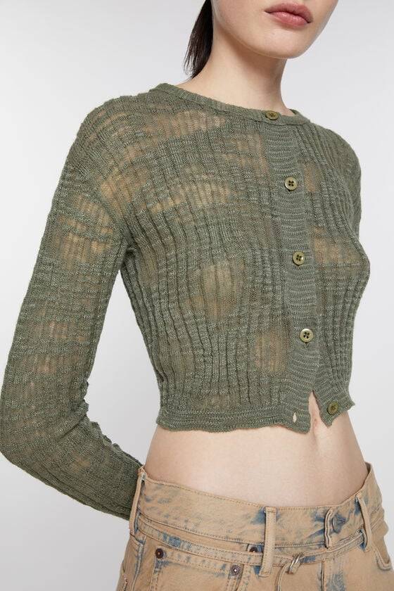 Acne Studios Strickjacke aus breitem Rippstrick Cyber Monday
