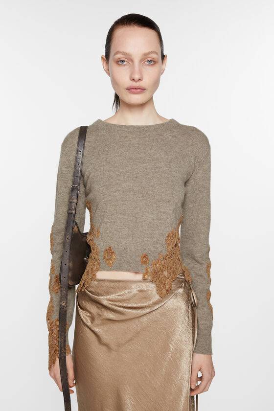 Acne Studios Wollpullover mit Spitzenbesatz Muttertagsangebot