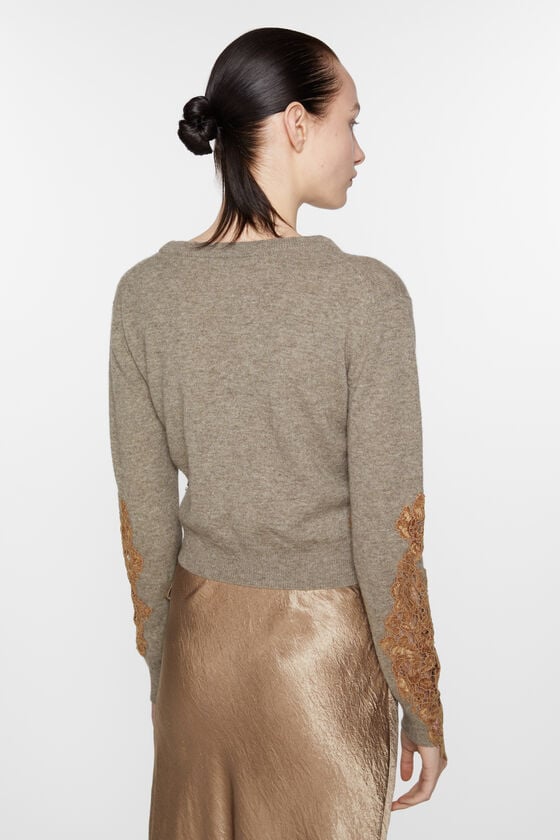 Acne Studios Wollpullover mit Spitzenbesatz Muttertagsangebot