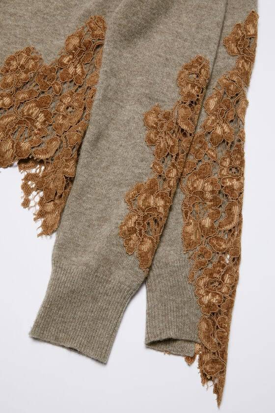 Acne Studios Wollpullover mit Spitzenbesatz Muttertagsangebot