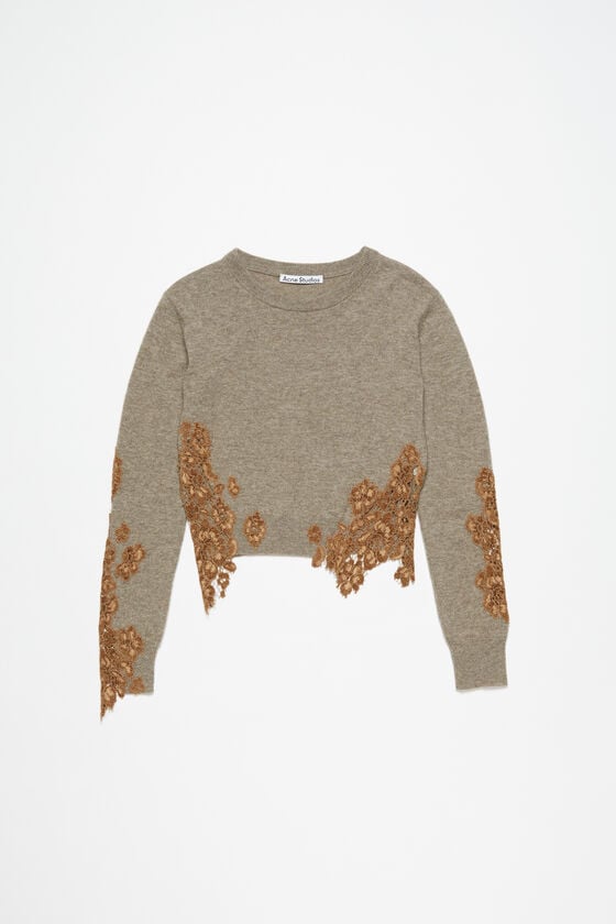 Acne Studios Wollpullover mit Spitzenbesatz Muttertagsangebot