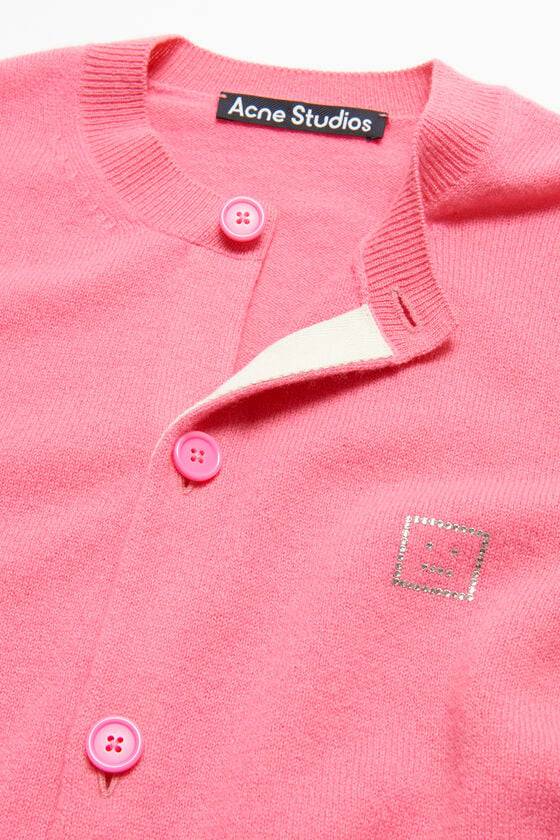 Acne Studios Verzierte Face-Logo-Strickjacke Zeitlich begrenztes Angebot