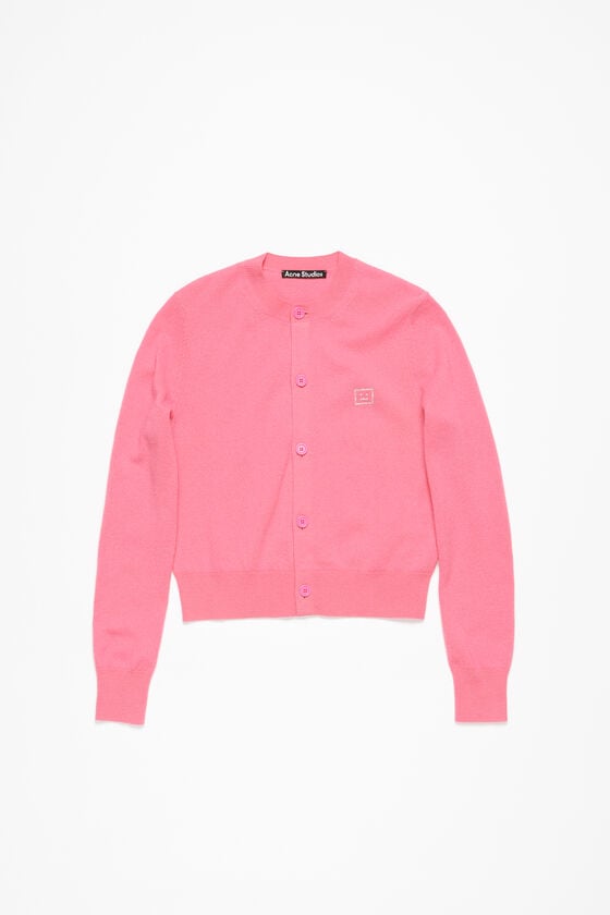 Acne Studios Verzierte Face-Logo-Strickjacke Zeitlich begrenztes Angebot