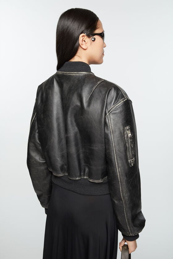 Acne Studios Bomberjacke aus Leder Discount Store für neue Produkte
