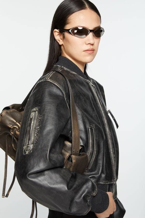 Acne Studios Bomberjacke aus Leder Discount Store für neue Produkte