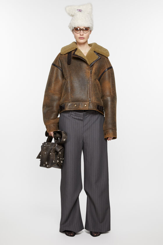 Acne Studios Lederjacke mit Shearling Nur noch ein Tag übrig