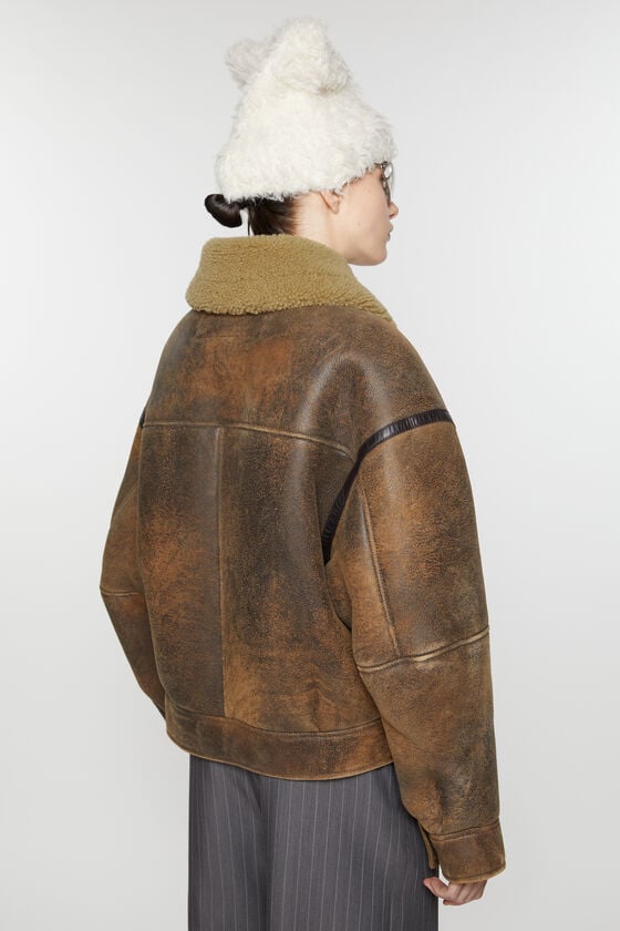 Acne Studios Lederjacke mit Shearling Nur noch ein Tag übrig