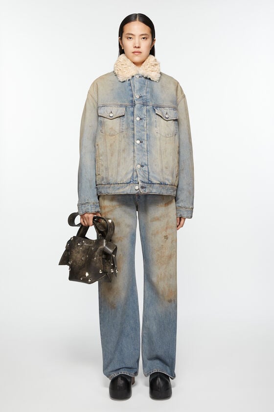 Acne Studios Jacke mit Jeanspelzbesatz - Oversize-Passform Clearance-Verkauf