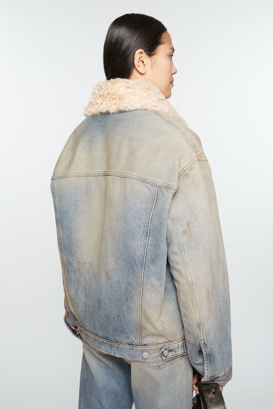 Acne Studios Jacke mit Jeanspelzbesatz - Oversize-Passform Clearance-Verkauf