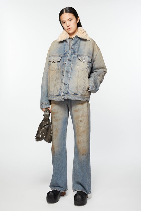 Acne Studios Jacke mit Jeanspelzbesatz - Oversize-Passform Clearance-Verkauf