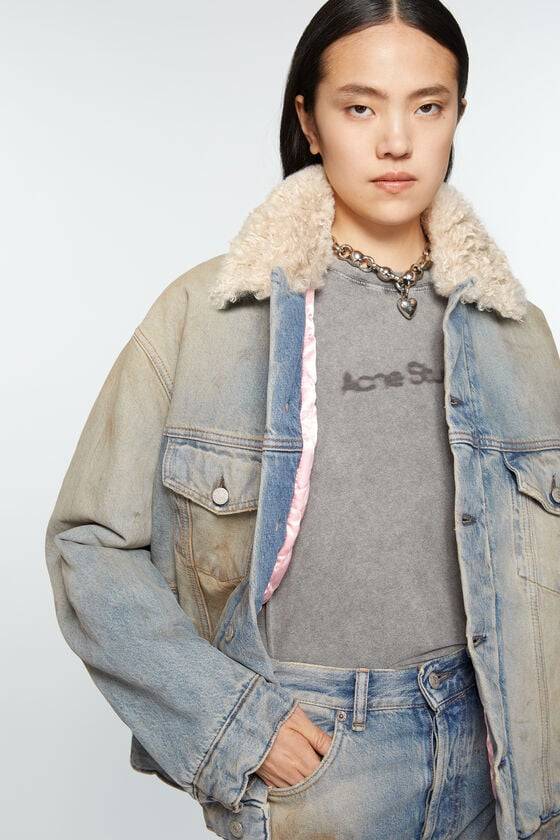 Acne Studios Jacke mit Jeanspelzbesatz - Oversize-Passform Clearance-Verkauf