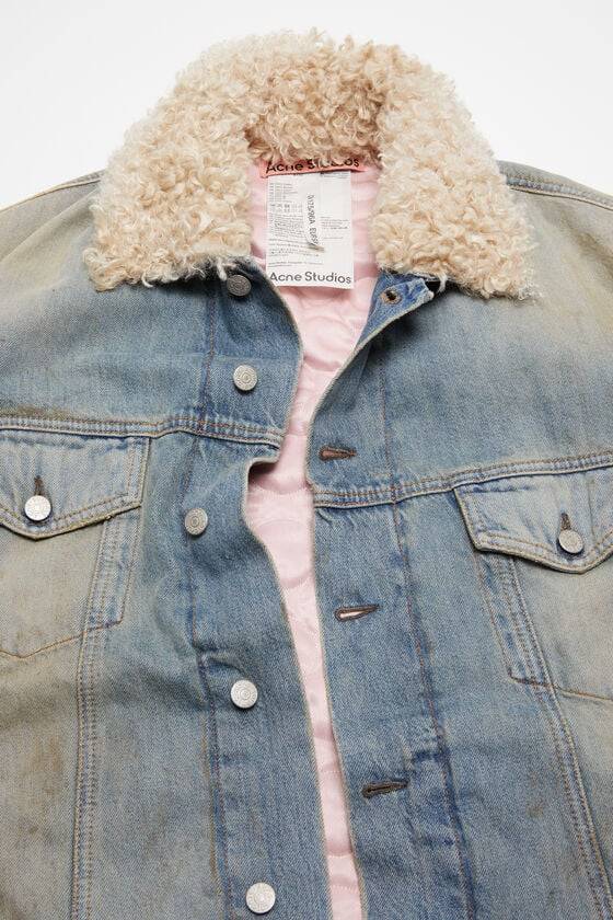 Acne Studios Jacke mit Jeanspelzbesatz - Oversize-Passform Clearance-Verkauf