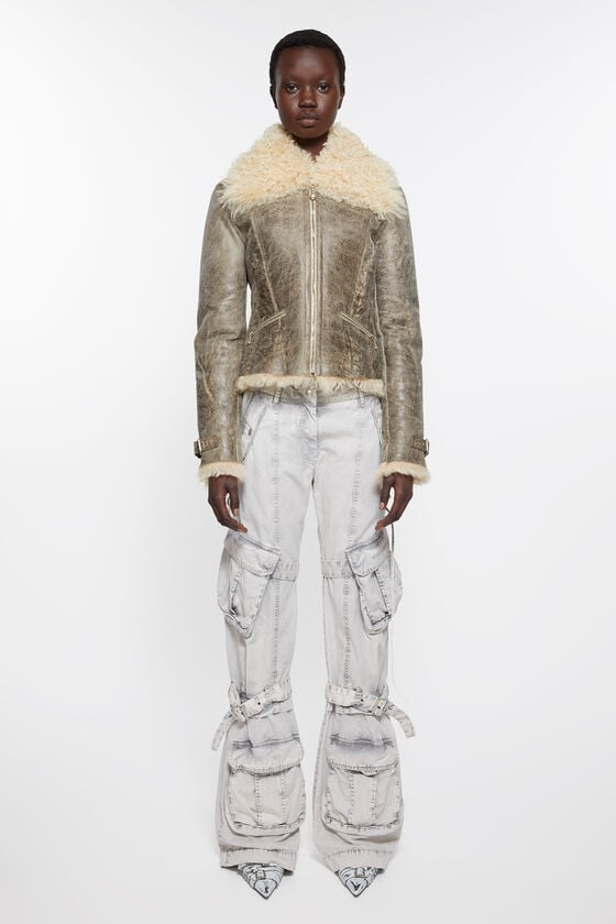 Acne Studios Lederjacke mit Shearling Fabrikladen