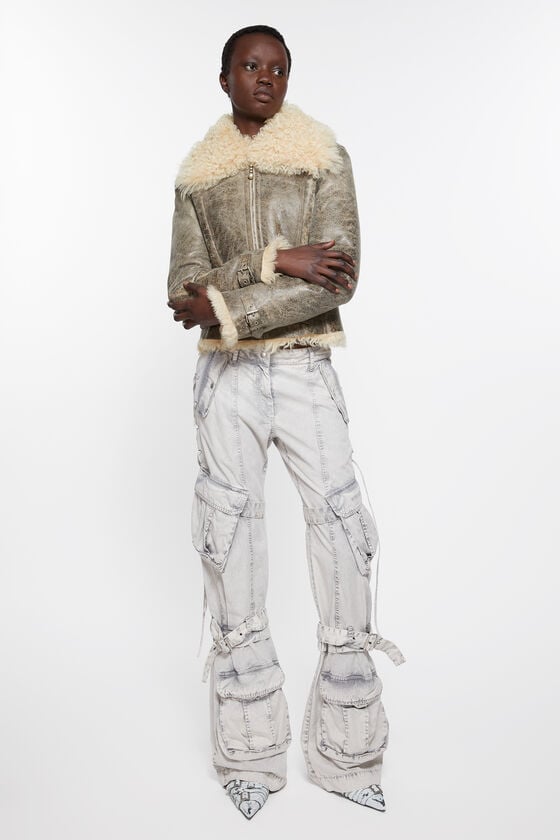 Acne Studios Lederjacke mit Shearling Fabrikladen