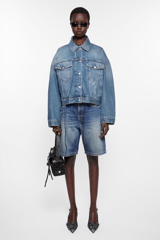 Acne Studios Jeansjacke - Lockere Cropped-Passform Black Friday Preise