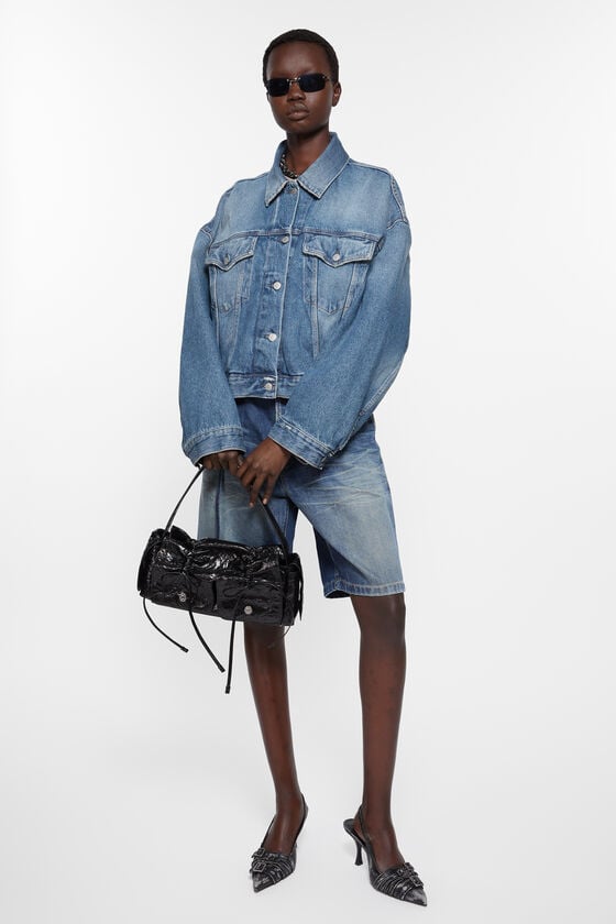 Acne Studios Jeansjacke - Lockere Cropped-Passform Black Friday Preise