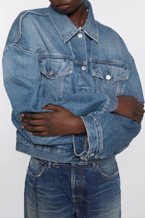Acne Studios Jeansjacke - Lockere Cropped-Passform Black Friday Preise