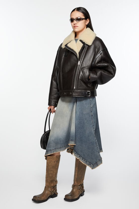 Acne Studios Lederjacke mit Shearling Angebote